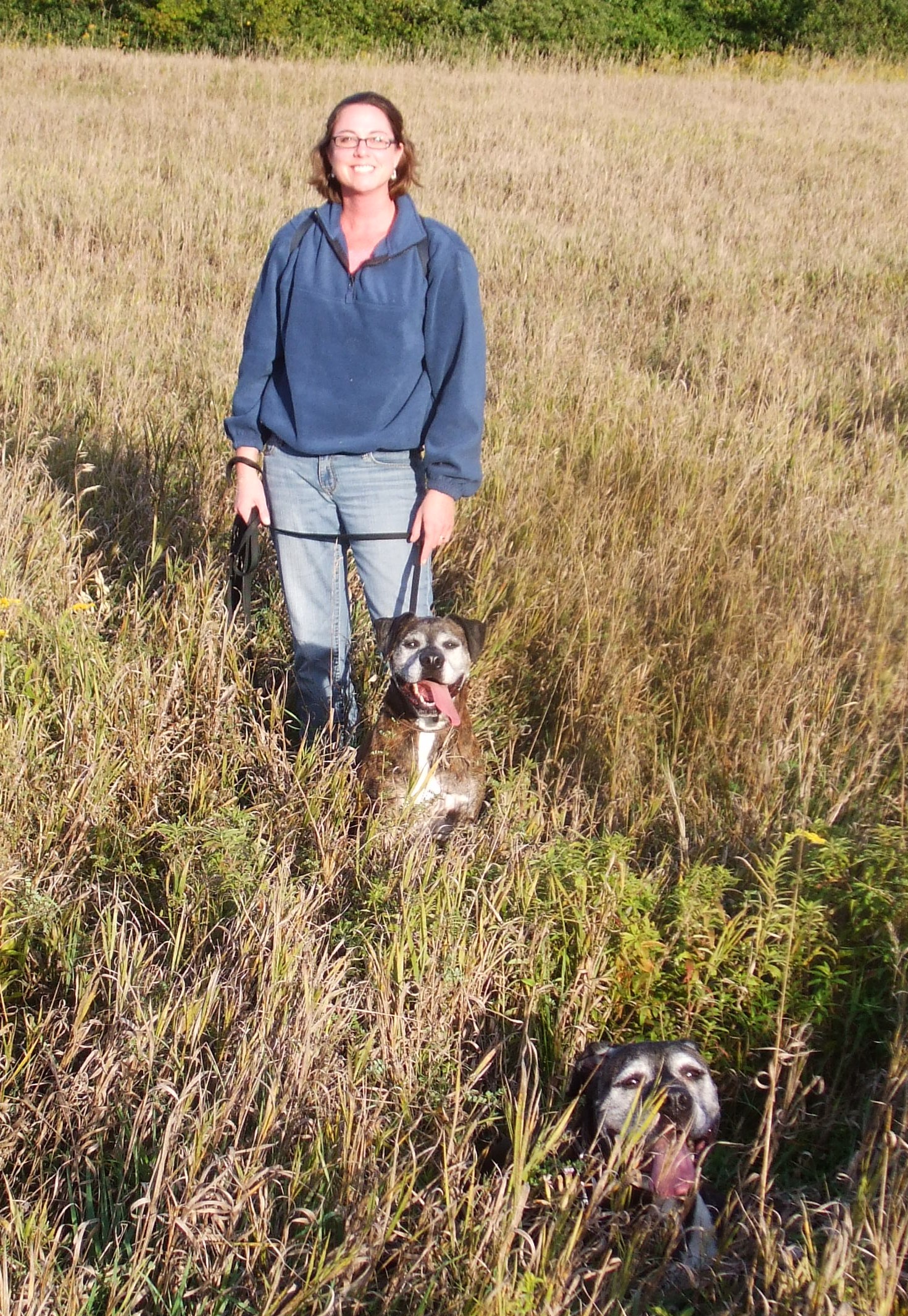 Photo of Melissa Christle with her dogs